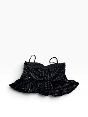 Revolve H:OURS velvety black crop top thumbnail 4