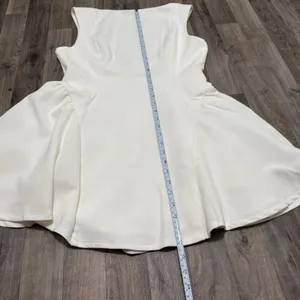Babyboo Fashion Yalina Mini Dress Ivory White Dropped Waist Scoop Back NWT XL thumbnail 5