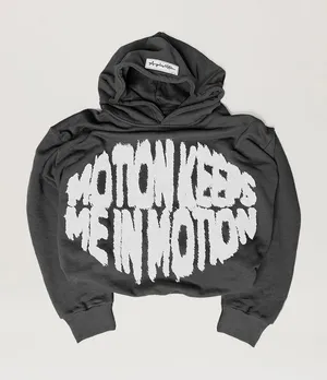 Angelic motion “Graphite” Hoodie "Motion Keeps Me In Motion" Graphic thumbnail 1