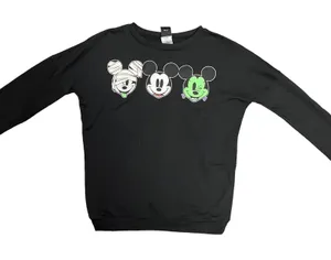 Disney Mickey Mouse Monster Faces Halloween Black Sweatshirt Size XS thumbnail 1