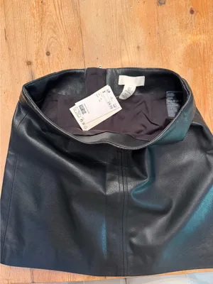 H&M Black Faux Leather Skirt thumbnail 4