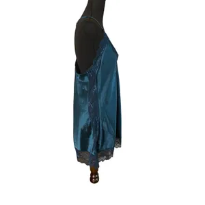 Avidlove Teal Lace Satin Slip Dress‎ Nighty Lingerie Nightgown Large Sexy Club thumbnail 10