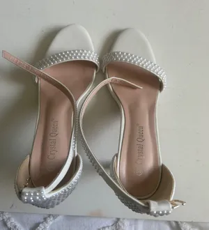 Pearl Heels Silver Size 7.5 thumbnail 1