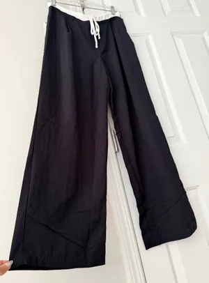 Anthropologie Layered Drawstring Wide-Leg Trousers, Size S thumbnail 12