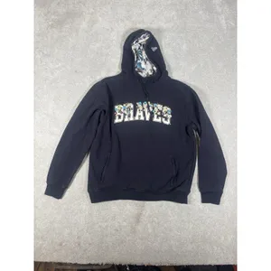 Atlanta Braves New era floral Spellout hoodie embroided Navy baseball spring M‎ thumbnail 5