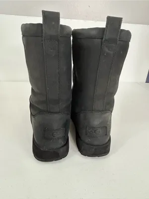 UGG Women's Classic Black Short Leather Waterproof Boots Size 9 thumbnail 7