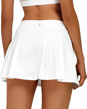 Stelle Women’s White High-Waisted Pleated Tennis Skort with Pocket - Size S thumbnail 2