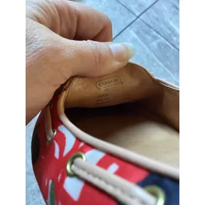 Coach Malika Poppy Floral Satin Tassel Ballet Flats Red White Green 7.5B Q1778 thumbnail 4