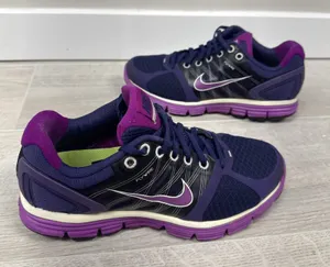 Nike LunarGlide+ 2 Women’s 8 Purple Black Flywire Shoes 407647-500 thumbnail 1