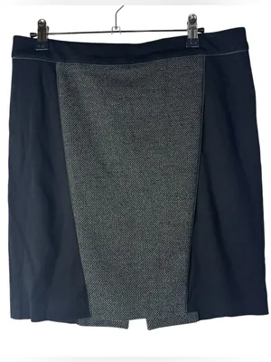 Express Black &‎ Gray Panel Back Zip Pencil Skirt 6 thumbnail 2