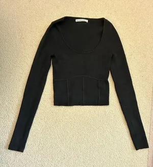 Abercrombie Long Sleeve Ribbed Corset Sweater thumbnail 1