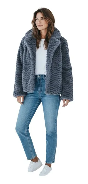 Patagonia Los Gatos High Pile Fleece Jacket Gray Full Zip Cozy Women’s Small EUC thumbnail 1