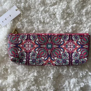 Anthropologie Paisley Print Pouch Purse NEW Cosmetic Bag Pencil Case Pinks Blues thumbnail 9
