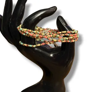 ZAD multicolor beaded stretch bracelet set Multiple thumbnail 4