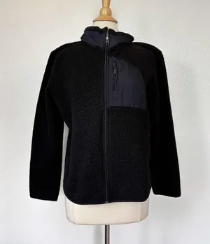 Avalanche Solid Black Fleece Jacket thumbnail 1