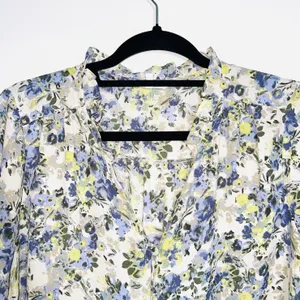 Maurices Cream Multicolor Ditsy Floral Print Ruffle Smock Blouse thumbnail 3