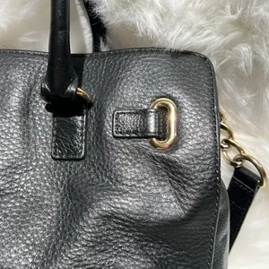 MICHAEL KORS Tumbled Black Leather Crossbody‎ Satchel Gold Hardware A27 thumbnail 8
