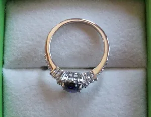 Lab created blue sapphire sterling silver ring thumbnail 4