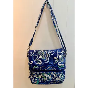 Vera Bradley Mediterranean Blue Messenger Crossbody Purse Bag thumbnail 2
