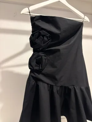 Zara raised flowers strapless poplin Mini Dress NWTS thumbnail 4