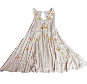 Intimately Free People Blush Pink Embroidered Boho Swing Dress X-Small Women's thumbnail 1