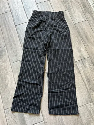 Cider Black Pinstripe Wide-Leg Pants thumbnail 4