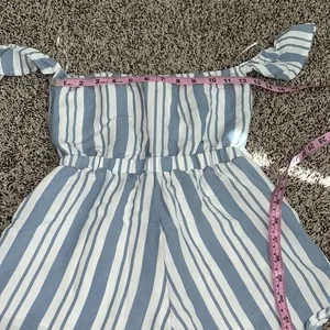 5/$30 🎈 Kimchi blue XS blue‎ and white stripe off shoulder romper thumbnail 6