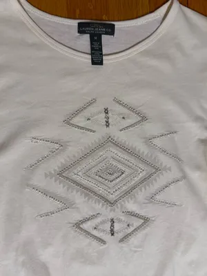 Lauren Jeans Co. Ralph Lauren Beaded Long Sleeve Top - Size M thumbnail 2