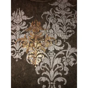 Y2K Tank Top Size M Acid Wash Brown Gold Foil Damask Floral Graphic 90s Revival thumbnail 2
