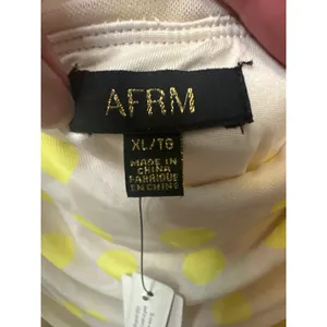 AFRM NWT Zamora Off Shoulder Mesh Midi Dress in Sun Dot‎ Yellow Size XL thumbnail 5