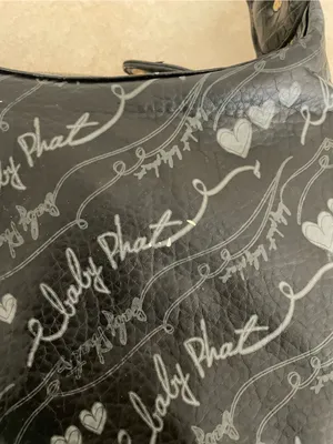 Baby Phat Vintage Y2K Black Shoulder Bag Purse Gold Heart Charm McBling Era thumbnail 9