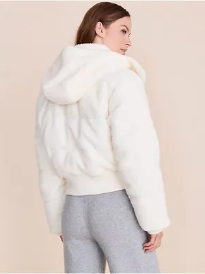 Lou & Grey Hooded Sherpa Puffer Jacket Large NWT thumbnail 2