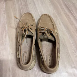 Sperry Top-Sider Womens 9.5M Tan Leather Mesh Boat Shoes Loafers 9276619 thumbnail 5