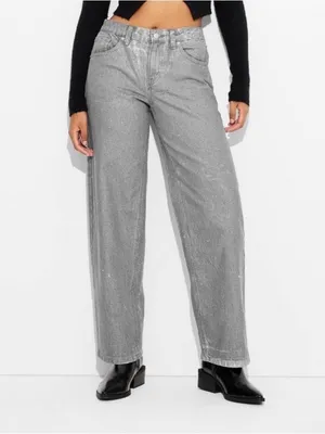 Wild Fable Women’s Mid-Rise 90’s Relaxed Straight Jeans – Gray thumbnail 2