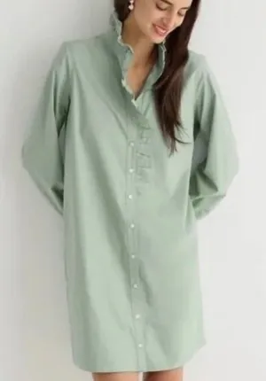 NWT J. Crew Cottage Shirt Dress in Green Sz. 8 thumbnail 1