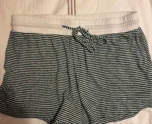 Stars Above Green and White Striped Pajama Shorts thumbnail 1