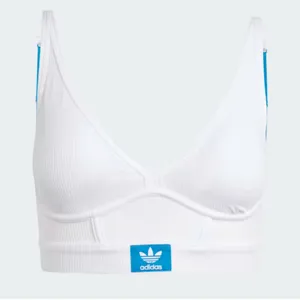 Adidas White Seamless Plunge Long Line Bralette Sports Bra Size S thumbnail 1