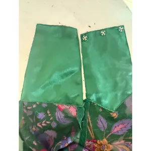 VTG Victorias Secret Gold Label Green Floral‎ Chiffon Bodysuit Medium 90s whimsi thumbnail 6