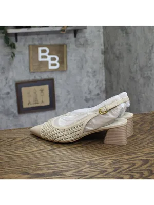 Franco Sarto Pump Faux Leather Woven Alabaster Off White MISMATCH (7.5M/8M) thumbnail 2