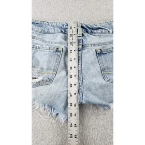 American Eagle Womens Sz 4 Distressed Denim Shorts Hi Rise Micro Short 32" Waist thumbnail 6