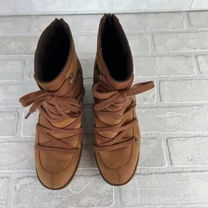 Merrell‎ Boots Womens 8 Brown Leather Strappy Lace Up Back Zip Outdoor Shiloh II thumbnail 9