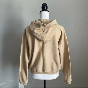AERIE | Tan Textured Hoodie Sweatshirt Sz S thumbnail 7