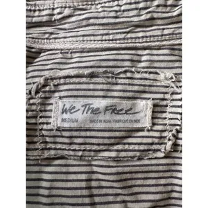 Free People Oversized Happy Hour Oxford Button Down Shirt Preppy Stripes Medium thumbnail 10