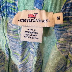 Vineyard Vines Palm Leaf Print Shorts Size Medium Green Blue‎ thumbnail 4