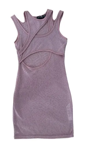 PrettyLittleThing Mauve Pink Cutout Bodycon Dress thumbnail 1
