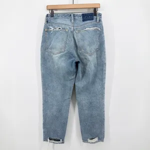 Abercrombie Annie High Rise Girlfriend Jeans 28 6S Short Double Knee Distressed thumbnail 6