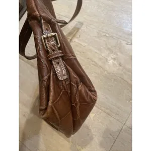 Dooney & Bourke Sara Brown Croc Embossed Leather Tote Hobo Shoulder‎ Bag Large thumbnail 7