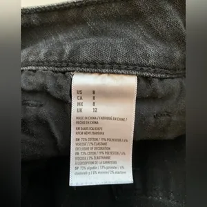 American Eagle Women’s Distressed Black High Rise Shortie Jean Shorts size 8 thumbnail 11