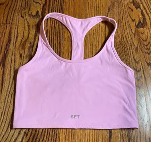 SET Active Sportbody Box Cut Racerback Sports Bra in Pink thumbnail 1