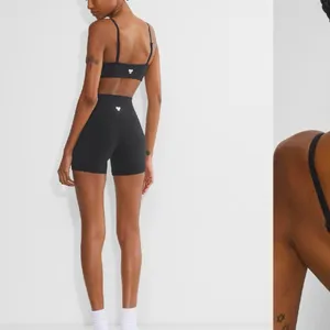 Aritzia Tna Butter Set this set comes with cheeky biker shorts, hold tight bra, and butter bound t-shirt all in black set retails for $136 thumbnail 8